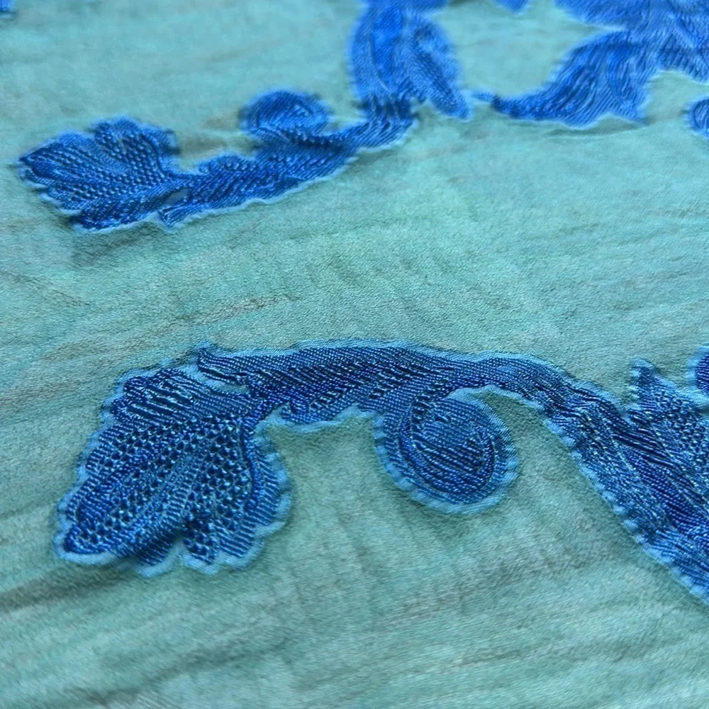 Chiffon Blue and Green Decorative Scarf